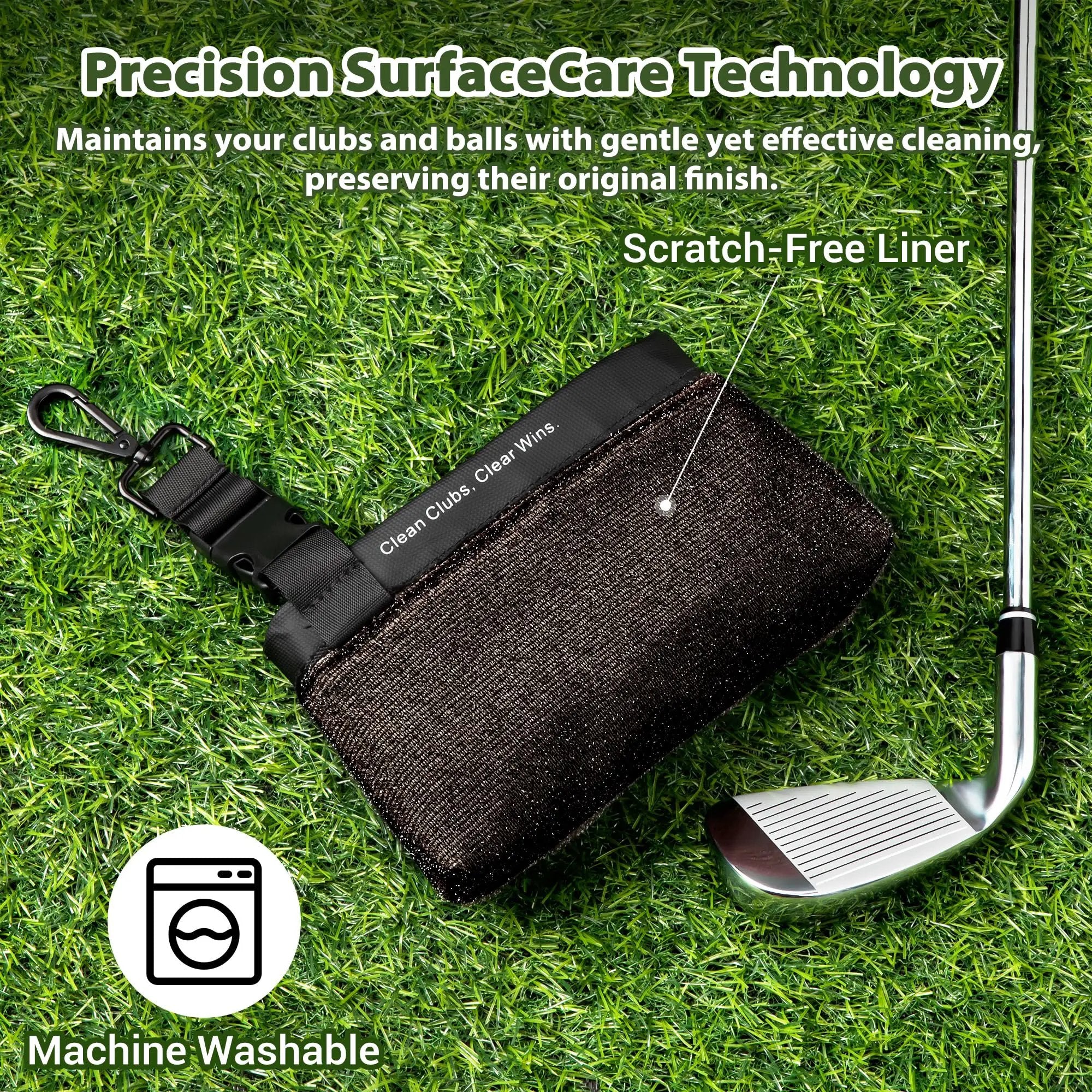 Portable Golf Club And Ball Cleaner Bag - Mess Free ✓