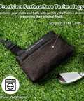 Portable Golf Club And Ball Cleaner Bag With Waterproof Liner Mess Free On The Go Ball Washer Pouch For Golf Bags on grass with club