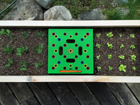 Color Coded Square Foot Garden Spacing Template With Dibber Seed Spoon Ruler And Planting Guide Made For No Fuss Easy Seed Spacing
