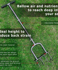 Go-To Manual Lawn Aerator For Compacted Soil Aeration With Height Adjustable Handle And Handheld Spike Design