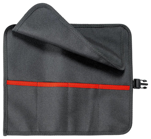 Empty black pouch for 4 Piece Circlip Pliers Set In Pouch For Internal And External Retaining Rings Snap Rings Forged Non Slip Tips Chrome Vanadium Steel Made In Germany Now, with red stitching, open view