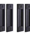 Matte Black Sliding Barn Door Handles Set, 2 Pack With Hardware Kit For Interior Use, Sleek Modern Finishes, Easy Surface Mount Installation On Barn Doors, Durable Construction, Complements Farmhouse And Contemporary Decor