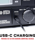 Close-up of USB-C port on Beefy 50A Regulated Bench Power Supply With AC-DC Conversion, Adjustable 9-15V (13.8V Fixed Option).