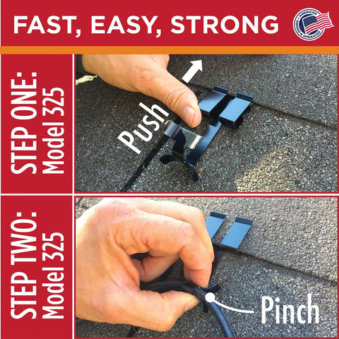 Nail Free Roof Cable Clips For Heat Tape And Electric Cables, Easy Nailless Installation, Safe On Shingles, Roof Installation.