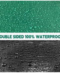 Heavy Duty 15x15 Ft Waterproof Tarp With Durable Reinforced Edges And Grommets, UV Resistant 10 Mil Thick, Green And Black, water droplets