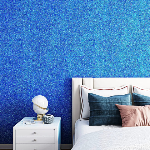 Room with Royal Blue Glitter Peel and Stick Wallpaper Self Adhesive Sparkle Bling Wallpaper for Cabinets Drawers and Walls 15.8x240 Inches