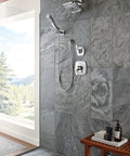 Tesla 3 Function Diverter Trim Without Valve Chrome For Shower Systems Trim Kit Only on tiled wall