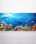 Easy Install Fluorescent Light Cover 2x4 Backlit Film Insert For Classroom Ceiling Lights, ocean color design with marine life