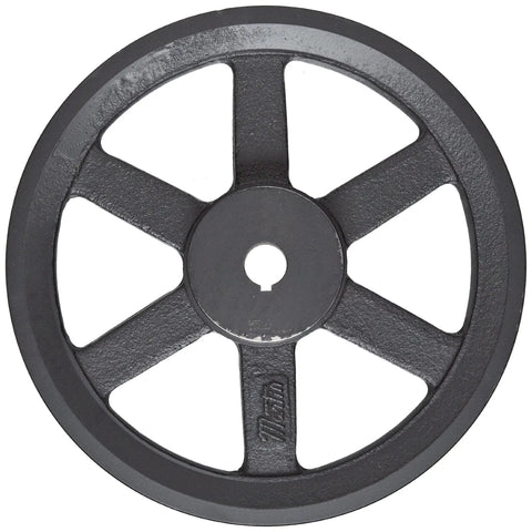 BK100 One And A Quarter FHP Sheave BS For 4L 5L Or B Belts One Groove One And A Quarter Bore Class 30 Gray Cast Iron Nine Point Seven Five Inch OD Max RPM Two Thousand Five Hundred Forty Five Heavy Duty V Belt Pulley For Reliable Drive Systems