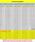 Compatibility chart for upgraded washer suspension rods DC97-05280W set for Samsung front load washers, model fits