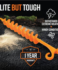 Orange Screw In Tent Stakes 12 Pack For Sand No Drill Needed Ground Anchors With Maximum Grip And Long Lasting Hold