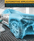 Blue Protective Masking Film Cover For Painting Projects Overspray Shield Paintable Plastic Sheeting Roll 20 Feet By 250 Feet 10 Micron Thin Electrostatic Cling Auto And Home Painting Protection For DIYers covering car during paint job