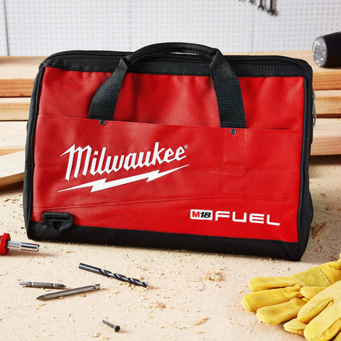 16 Inch Heavy Duty Tool Tote Bag with Padded Bottom, Dual Reinforced Handles, Water Resistant 600 Denier Canvas, Durable Zipper