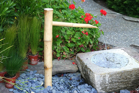 Epic 36 Inch Bamboo Fountain With Pump For In Ground Disappearing Water Features Outdoor Garden Waterfall For Ponds And Buried Basins