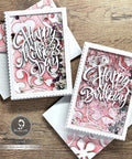Happy Mother's Day and Happy Birthday cards with scalloped borders using 24 Piece Nesting Frame Die Cut Set for card making.