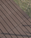 Wood Composite Interlocking Deck Tiles 12x36 Inches Indoor Outdoor Set Of 5 15 Sq Ft Light Brown Maple Wood Pattern Waterproof