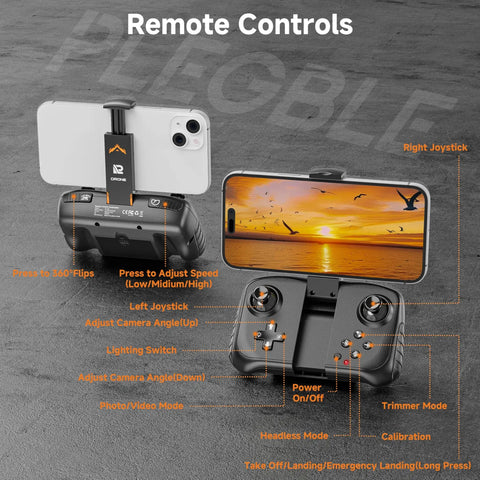 Remote control for Drones With 4K Camera For Adults FPV Beginner Drone With One Key Takeoff And Landing Emergency Stop