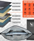 Cutaway view of All Signal Shielding Phone And Card Pouch With RFID Blocking And GPS Blocker Dark Gray showing layered materials