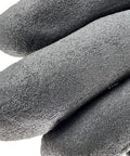 Close-up of foam nitrile palm on Cut Resistant Industrial Gloves With Nylon Spandex And Foam Nitrile Palm For Fabrication And Automotive Work Featuring 18 Gauge Protection For Durable Fit And Dexterity Lightweight And Flexible For Long Shifts Large Grey 12 Pairs.