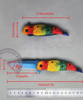 Colorful Parrot Pattern Folding Pocket Knife With Gradient Parrot-Scale Handle, 3-Inch Blue Coated Blade, open and closed view.