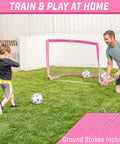 Pink Pop Up Soccer Goal For Kids 4 Foot By 3 Foot Portable Backyard Net With Stakes Easy Setup Great For Backyard Practice
