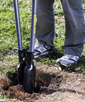 Person using Post Hole Digger With 48 Inch Fiberglass Handle, Atlas Pattern Steel Point For Easy Holes in yard