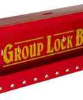 Heavy Duty Wall Mount Group Lockout Box For Lockout Tagout Large Red Steel Cabinet With Sliding Acrylic Door Fits Up To 12 Padlocks