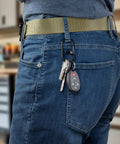 G-Series Dual Chamber Carabiner Size 3 Black key clip secures keys to belt loop for easy access; aluminum build for durability.