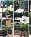Expandable Faux Ivy Privacy Screen for Balcony and Patio Ideal Outdoor Fencing Panel with Realistic Artificial Hedges in various settings
