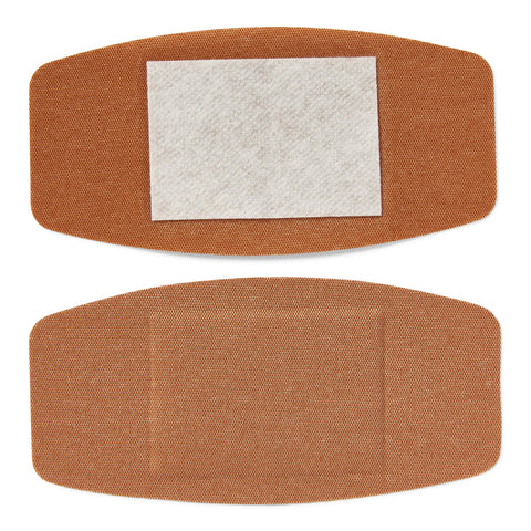 Flex-Fabric Adhesive Bandages X-Large 2x4 50 Count showing front and back breathable woven design and absorbent pad.
