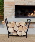 Heavy Duty Firewood Rack For Outdoor And Indoor Use With Kindling Hooks No Fuss 25.6 Inch Fire Wood Storage Stand by hearth