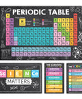 Classroom Science Poster Pack For Middle School And Homeschool Four Laminated 11x17 Posters Including Periodic Table And Scientific Method Colorful Chalk Theme Decor For Elementary Classrooms