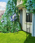 Powder Coated Iron Garden Pergola Arbor Built For Climbing Plants Pro Grade Trellis Archway in outdoor setting