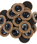 25 Pack Brown Coarse Type R Quick Change Surface Conditioning Discs, 2 Inch Diameter, Coarse Grit For Cleaning, Finishing And Deburring
