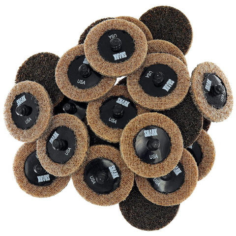 25 Pack Brown Coarse Type R Quick Change Surface Conditioning Discs, 2 Inch Diameter, Coarse Grit For Cleaning, Finishing And Deburring