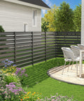Black Metal Outdoor Privacy Screen Fence Panels 42 Inch High 38 Inch Wide Two Panel Enclosure For Air Conditioner Trash Can