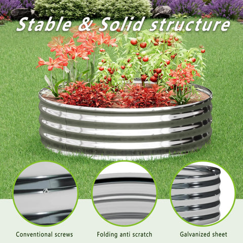 Two Pack 2x2x1 Foot Galvanized Raised Garden Bed Planter Set For Backyard Veggies And Flowers Durable Rust Resistant Frame Easy Assembly Long Lasting Outdoor Garden Kit with flowers and vegetables