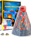 Massive Volcano Science Kit For Kids Ages 8 To 12 With A Giant Two Foot Erupting Volcano Easy Setup Realistic Experiments Perfect For Science Fair Projects And Hands On Learning kit with painted volcano, plaster, paints, and geodes