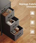 Close-up of storage fabric drawers on Gaming Desk With RGB LED Lighting And USB Type-C, 47 Inch Computer Desk With 6 Drawers