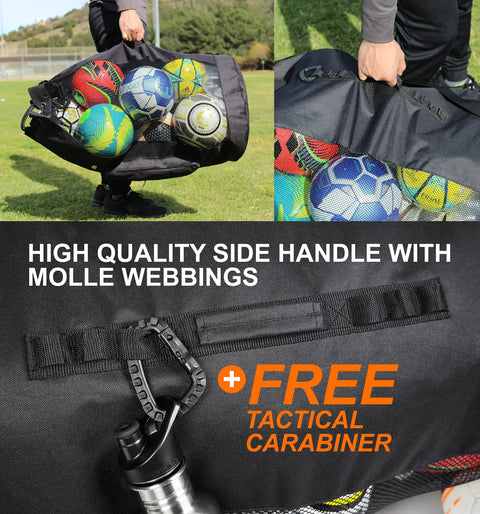 Heavy Duty XL Mesh Sports Gear Bag With Adjustable Shoulder Strap For Coaches And Teams All In One Design Oversized Front Pocket