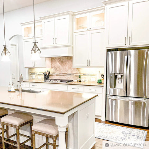 Modern kitchen with Milano Door And Drawer Pulls 4 Inch Center To Center Polished Chrome 10 Pack Cabinet And Furniture Hardware Upgrade