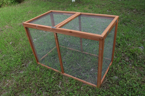 Sturdy Wooden Chicken Coop With Mesh Run For Backyard Poultry And Small Pets, Indoor Outdoor Rabbit Hutch Enclosure, 40 Inch Cage On Grass