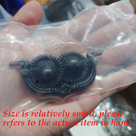 Four Pieces Bail Pull Handles Antique Vintage Hardware for Furniture Cabinets Drawers and Dressers Black Zinc Alloy Rustproof
