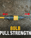 Heavy Duty Outdoor Lighted Extension Cord With Click To Lock Plug 50 Ft 12 Gauge 3 Conductor SJTW Weatherproof Connection
