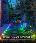 Pathway lit by VIBE Mini Landscape Lights Kit With 12 Small Pathway Lights And 22 Ft Cord With Lead Wire Smart Outdoor Path Lighting
