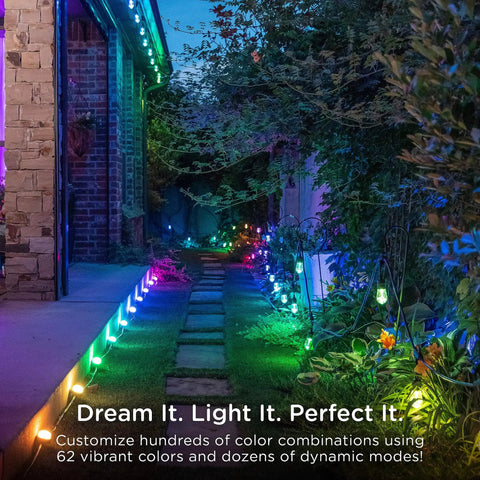 Pathway lit by VIBE Mini Landscape Lights Kit With 12 Small Pathway Lights And 22 Ft Cord With Lead Wire Smart Outdoor Path Lighting