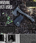 Throwing Axe For Camping And Bushcraft, Ultra Sharp Survival Hatchet With Sheath on mulch, ideal for chopping.