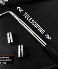 Telescoping Lug Wrench With 1/2 Inch Drive And 17mm 19mm 21mm 22mm Sockets, Heavy Duty Cr-V Steel, Extends To 19 Inches For Maximum Leverage