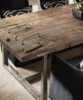 6 Pack 6 5/16 Inch Center-To-Center Antique Brass Cabinet Bar Pulls Old-School Vintage Drawer Handles on a wooden table