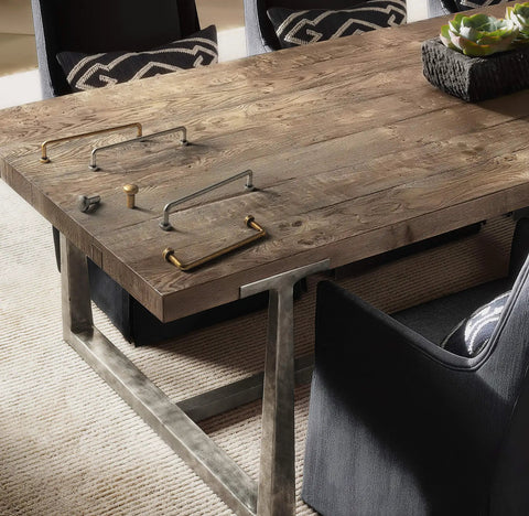 6 Pack 6 5/16 Inch Center-To-Center Antique Brass Cabinet Bar Pulls Old-School Vintage Drawer Handles on a wooden table